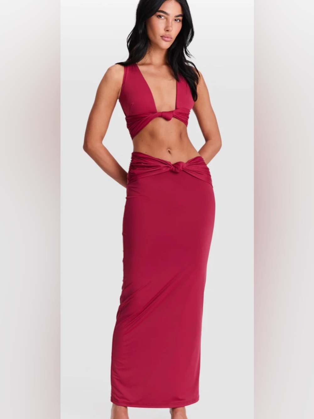 Sasha Therese Mila Maxi Skirt Cherry Red